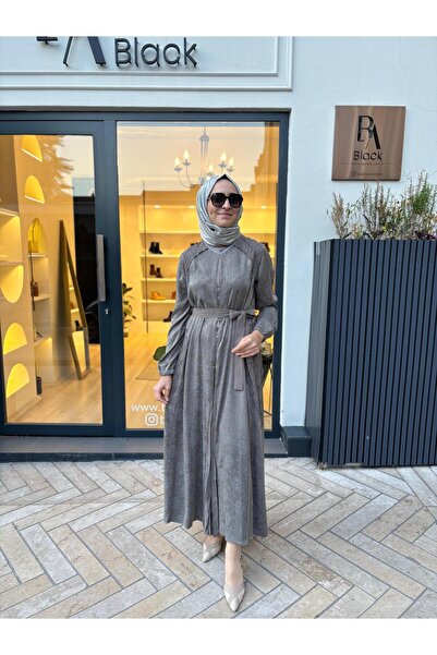 MissWhence 38835 Zipper Detail Women's Dress Gray