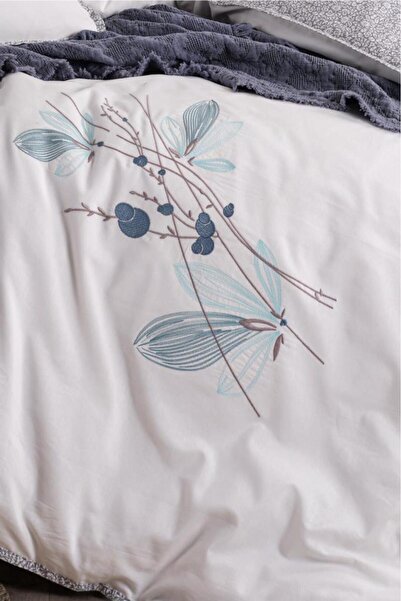 Çeyiz Diyarı طقم غطاء لحاف مزدوج من القطن بنسبة 100% من فلوش لينيا مكون من 7 قطع