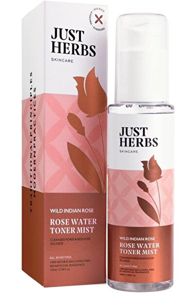 Just Herbs رذاذ ماء الورد الأيورفيدي للوجه (جولاب جال) لبشرة متوهجة، 100 مل