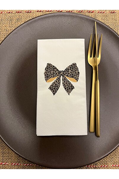 kidspartim مناديل تقديم فاينوك ليوبارد مطبوع بيضاء 16 قطعة