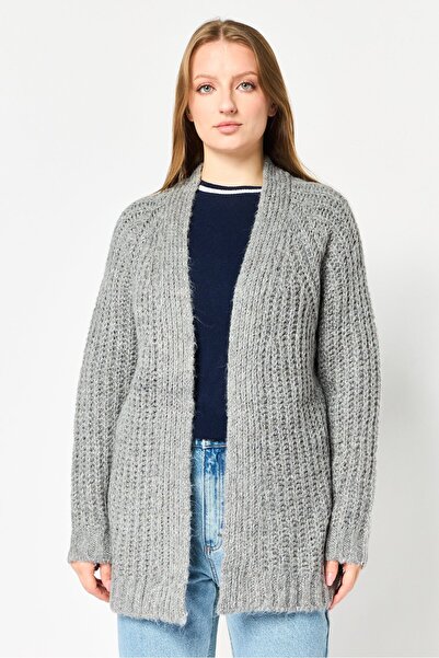 For The Republic Women Knitted Cardigan, Dark Grey
