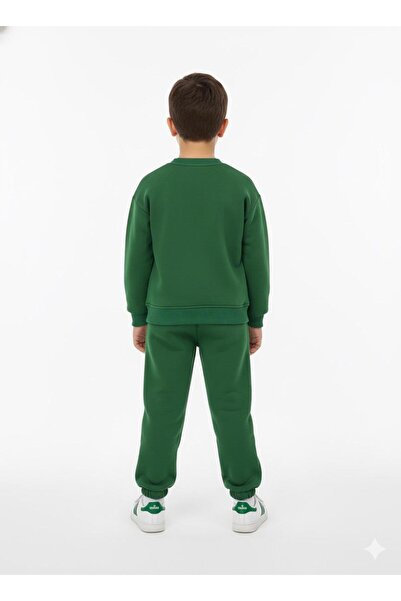 JCKS KİDS Μακρυμάνικο επένδυση fleece Σετ αθλητικό κοστούμι με διπλή τσέπη με ελαστική μέση και πόδια