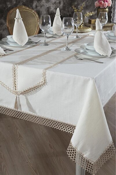 Çeyiz Diyarı Simay Tablecloth 26 Pieces Beige