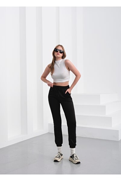 OUZ Fashion بنطلون رياضي 3 خيوط، مبطن بالصوف أرجل، بنطلون رياضي مرن