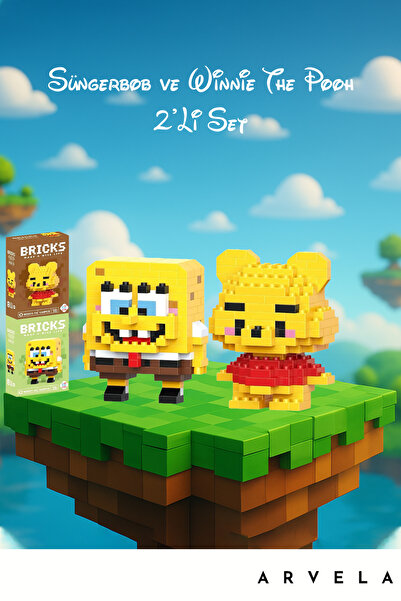 Bricks Süngerbob & Winnie the Pooh – 2’li Blok Figür Seti