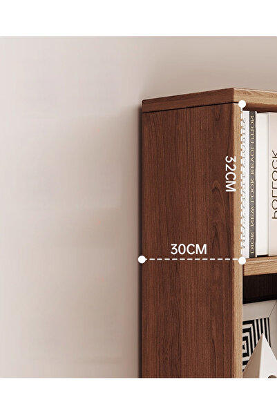 KEKE Bookshelf Storage Rack With Multi Shelves Brown Color 60*30*180cm