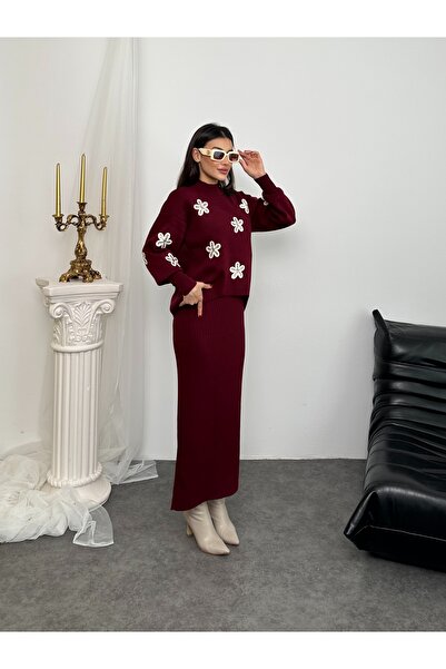 ikomteks Daisy Pattern Knitwear Set