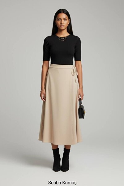 Butik Kadın yandan bağlamalı sucuba etek