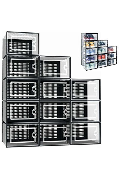 Generic AUTOYSUR Large Shoe Organizer Storage Boxes for Closet, Clear Plastic Stackable Sneaker Containers