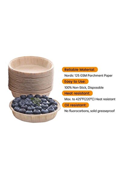 Generic Mini Pie Pans 100 pcs - 4 Inch Unbleached Non-stick Paper Tart Pans