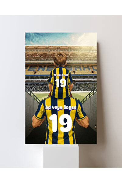 ABENOVA Fenerbahçe Baba Oğul Konsept Kişiye Özel Kanvas Tablo