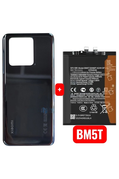 indirimplus Xiaomi Mi 13T Arka Pil Kapağı + Batarya Bm5t Pil (Siyah) 13T Arka...