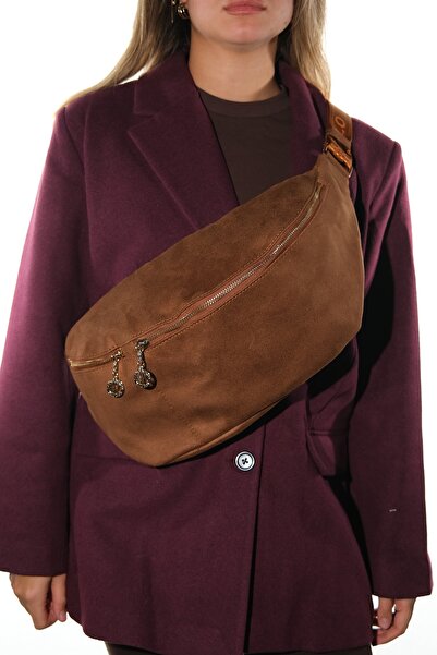 LuviShoes Venta Taba Suede Women's Large Waist Bag