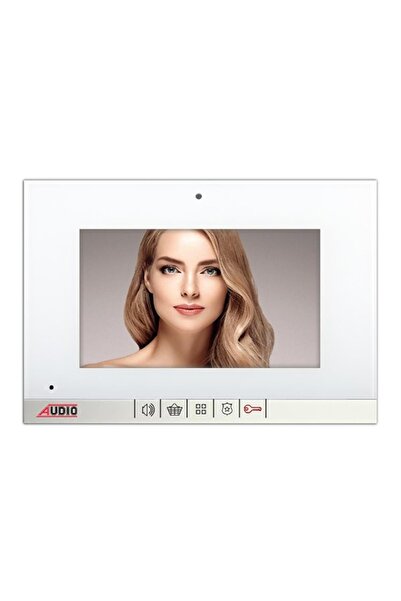 AUDİO 001148 Görüntülü Diafon 7 İnç Mekanik Buton Beyaz Gd-22