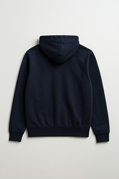 MARKAPIA Ανδρικό φούτερ με φερμουάρ με κουκούλα τσέπες σε μπλε ναυτικό χρώμα