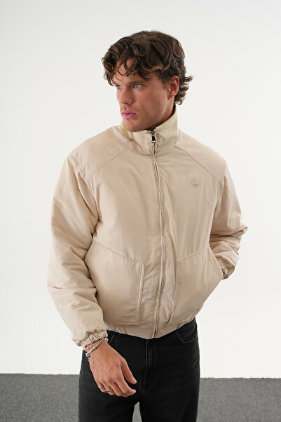 No Way Ανδρικό παλτό μπόμπερ με κανονική εφαρμογή με διπλή τσέπη με κεντημένο σχέδιο