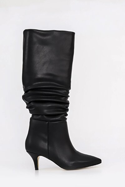 kajal ayakkabı Slç 107 Thin Low Heel Bellows Boots