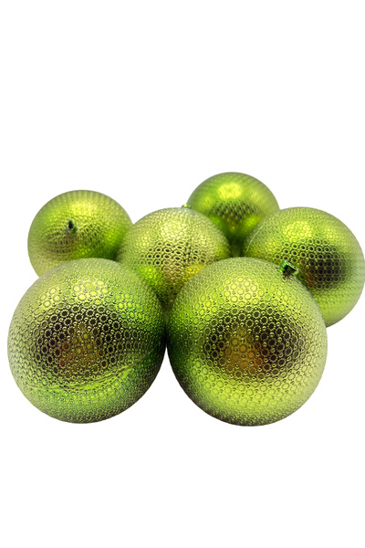 Waldern Χριστουγεννιάτικο στολίδι για χριστουγεννιάτικο δέντρο πράσινο 8 εκ. με φιγούρα γυαλιστερό σετ 6 τεμαχίων Cici Ball