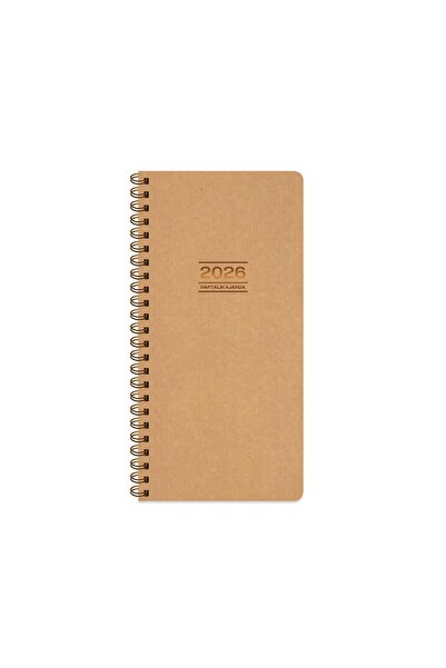 KESKİN COLOR Keskin-2026 Aj-73 8*16 Weekly 12-Month Spr. Kraft Pocket Agenda