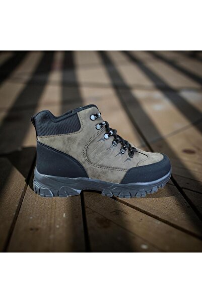 Asyagiyimavm Outdoor Fermuarlı Hakiki Süet Görünümlü Kaymaz Taban Trekking Bot