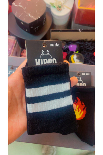 TAŞ DEVRİ HEDİYELİK Three Pieces of Printed Socks