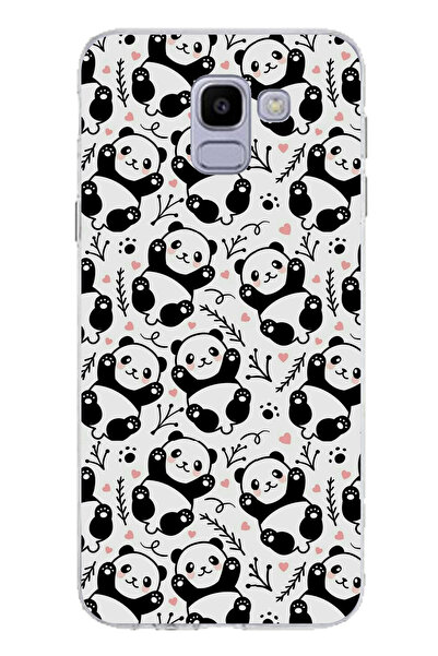 TechTree حافظة سيليكون متوافقة مع هاتف سامسونج جالاكسي J6 مينيك باندا مطبوع