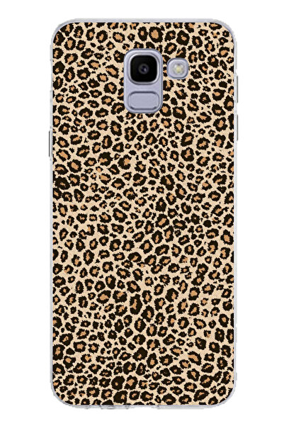 TechTree حافظة سيليكون متوافقة مع هاتف سامسونج جالاكسي J6 بتصميم الفهد مطبوع