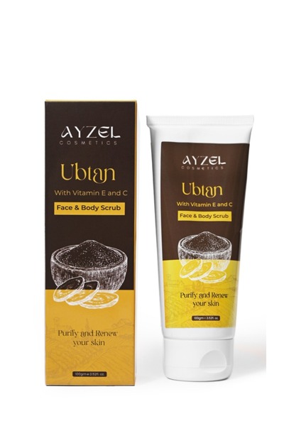 Ayzel cosmetics مقشر الوجه والجسم من أوبتان بفيتامين E و C