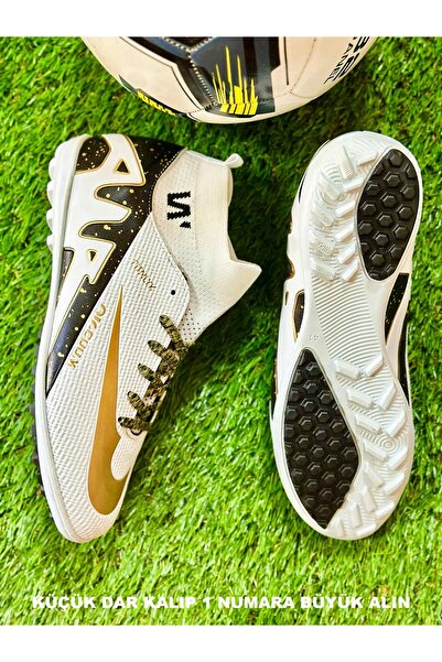 ClassyShot High-Top Socks Ankle-Length Boys' Non-Spike Non-Studded White Color Carpet Field Cleats Football Sports Shoes