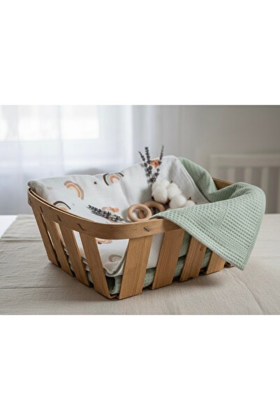 Ponchik بطانية من القطن 100% مزدوجة الجوانب من الموسلين – 100×85 سم