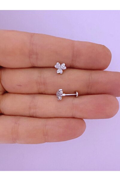Arescollection 1 ADET ZİRKON TAŞLI ZARİF TRAGUS HELİX LOBE FLAT UYUMLU PİERCİ...