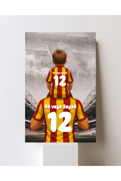 ABENOVA Galatasaray Baba Oğul Konsept Kişiye Özel Kanvas Tablo