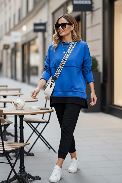 Mossta Costum cu mâneci lungi din două fire Saks