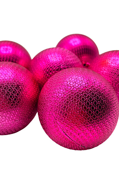 Waldern Χριστουγεννιάτικο στολίδι για χριστουγεννιάτικο δέντρο 8 εκ. Φούξια τσιτσι μπάλα με φιγούρες 6 τεμαχίων