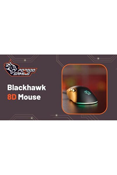 porodo Gaming Wired Mouse PDX318-BK - 16000 DPI, TTC Switch, RGB, 400 IPS