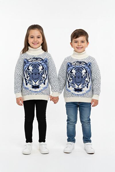 Pulltonic Kız/Erkek Çocuk Yarım Balıkçı Yaka Kazak