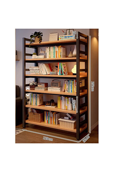 KEKE 6 Layer Modern Multifunctional Bookshelf with Wall Mounted and Floor Standing Design 120 CM