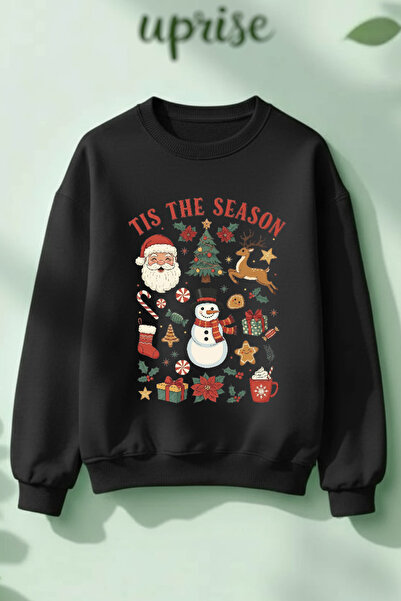 Vordevia تيشيرت Tis The Season Christmas مطبوع مصنوع من القطن بثلاثة خيوط ويا...