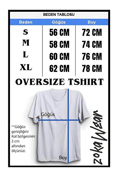 ZOKAWEAR Unisex Loose Fit Tea Front Printed Short Sleeve Crew Neck T-Shirt 1432