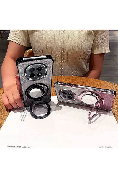 Generic Magnetic Glitter Case for Honor Magic 8 Pro 5G，Sparkly Stand，Makeup Mirror，Gradient Shockproof Cover