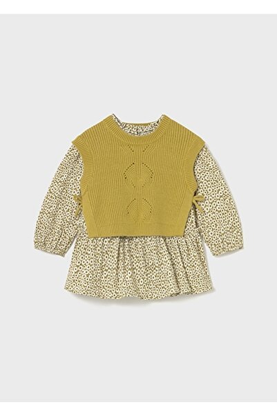 MAYORAL Green Baby Girl Vest Dress Set 2913