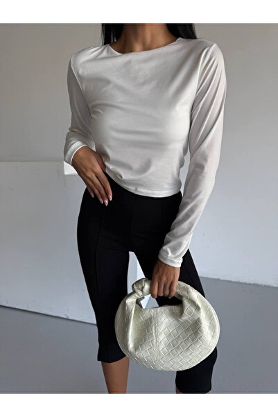 ossons Shiny Textured Straight Cut Blouse