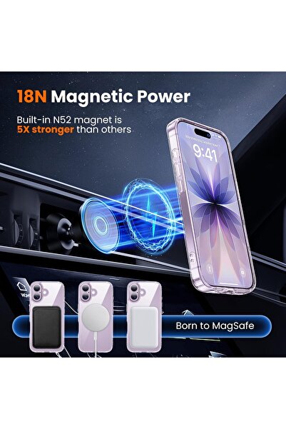 NEONI 3-in-1 iPhone 17 Case Clear, MagSafe Compatible, Screen & Camera Protectors