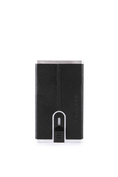 PIQUADRO , Black Square, Leather Wallet, Square Sliding System with Compact for Banknotes, ...
