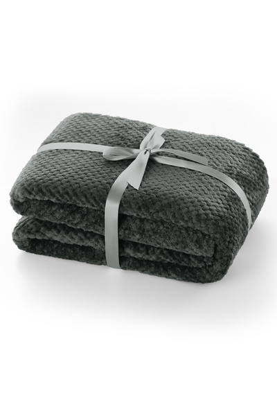 Deco King Modern style blanket with embossed jacquard pattern, Henry, 240 g/m2, 170x210 cm, dark grey