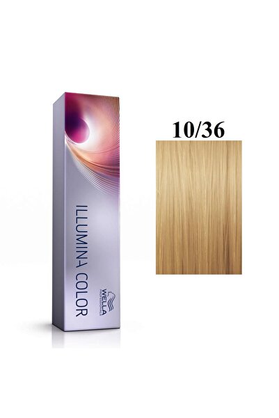 Wella Professionals , Illumina Color, Permanent Hair Dye, 10/36 Bright Light Blonde Golden ...