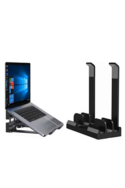 Mcstorey حامل كمبيوتر محمول عمودي وقابل للإمالة، 3 فتحات، قابل للتعديل، مصنوع...