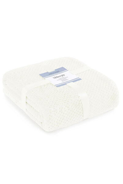 Amelia Home Jacquard relief blanket with modern pattern, Shleepy, 400 g/m2, 220x240 cm, cream