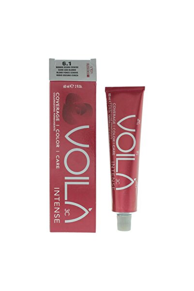 Intercosmo , Voil�� 3C Intense, Nourishing, Permanent Hair Dye, 6.1 Dark Ash Blonde, 60 ml