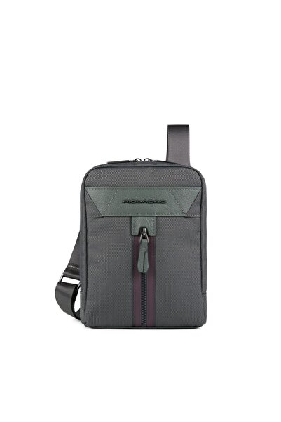 PIQUADRO Trakai, Geantă de umăr, Geantă crossbody din material textil, Verde,...